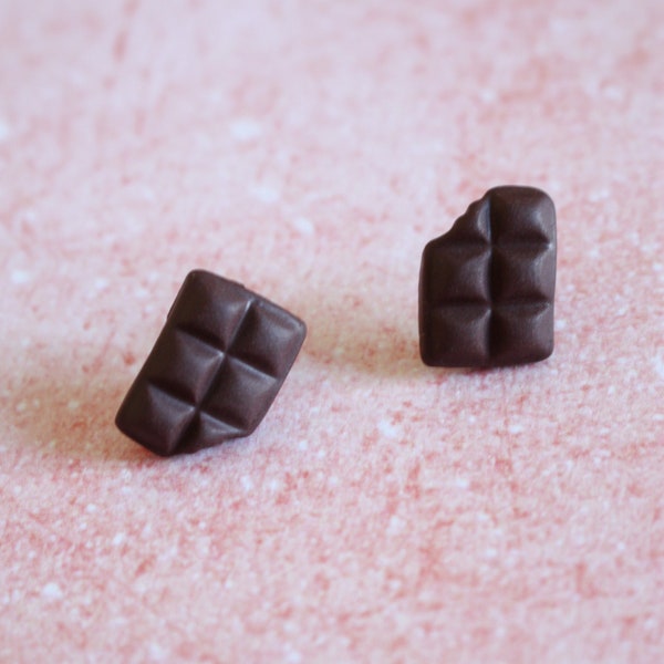 Boucles d'oreilles mini tablettes de chocolat