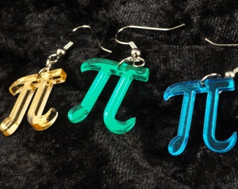 Math Symbol Earrings! Pi, Cherry Pi, Square Root of -1, Sigma & Infinity