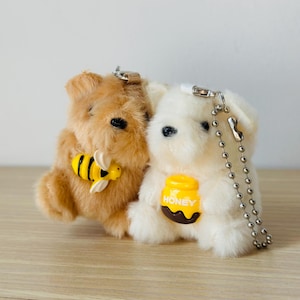 Cute Bear Magnetic Couple Plushie Keychain, Cute Charm Keychain, Cute Gift for Birthday Anniversary Gift for Her, Boyfriend/Girlfriend Gift