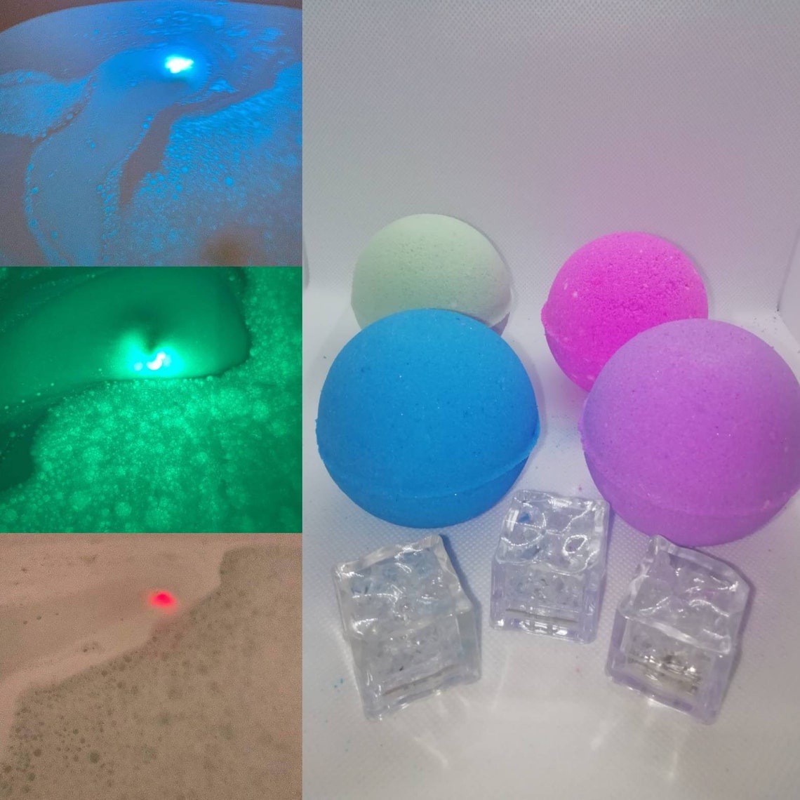 Fun & funky led flashing light up bath bomb gift box set Etsy