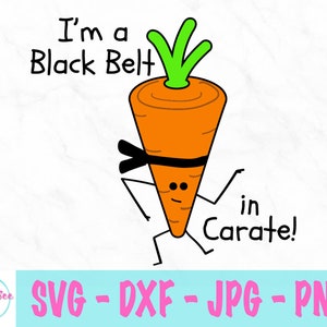 Ik ben een zwarte band in Carate svg - Cute Cartoon svg - Grappige svg