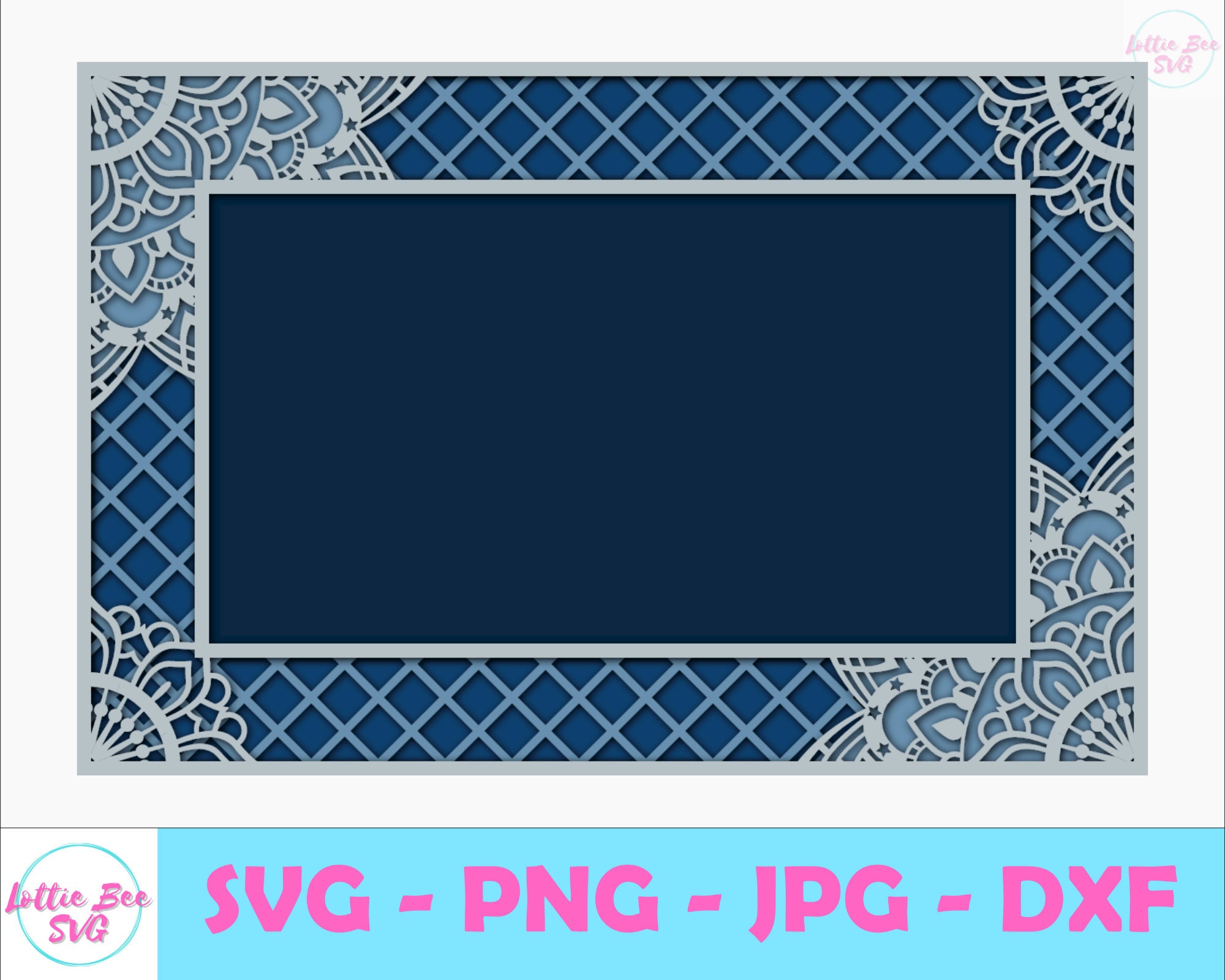 Download 3d Rectangle Mandala 3d Picture Frame Layered Mandala Etsy