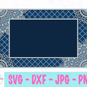 3D Rectangle Mandala - 3D Picture Frame - layered Mandala