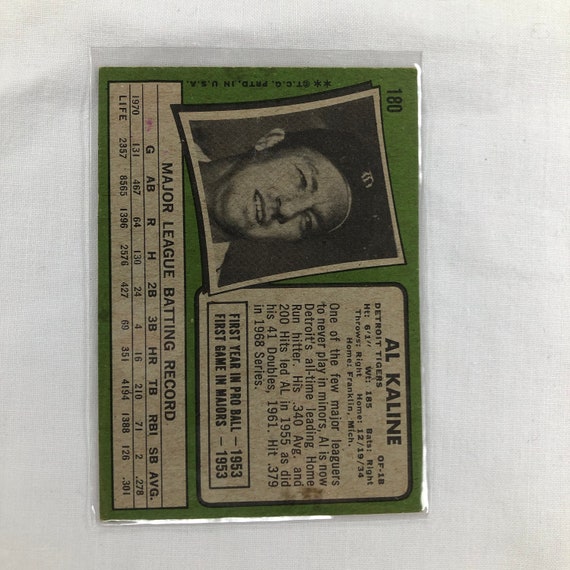 1971 Al Kaline Topps #180 NM 1971 Al Kaline Topps #180 NM
