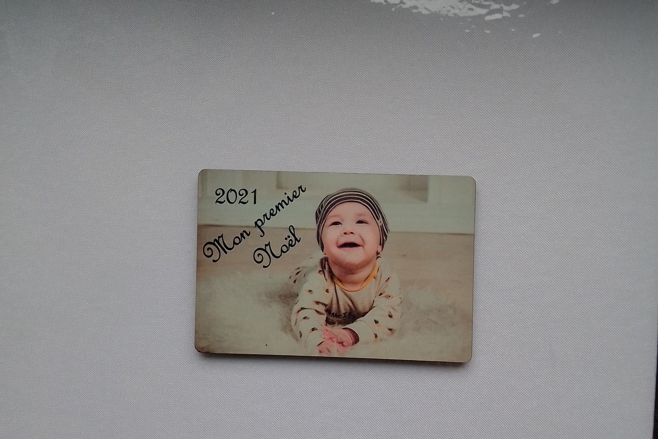 Magnet Aimant Rigide Personnalisé avec Photo et Texte, Prénom