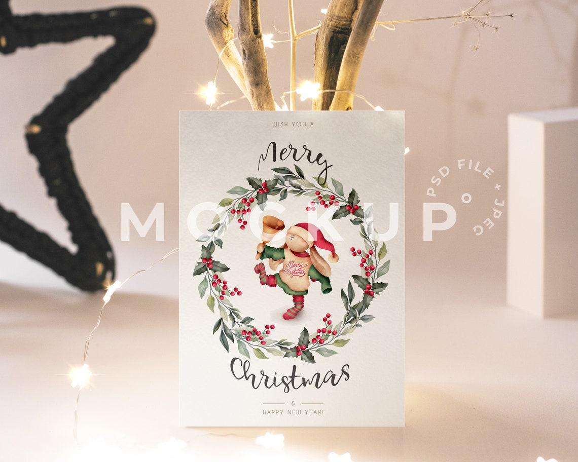 Download 5X7 Card Mockup Minimalist for Christmas Card Christmas Mock | Etsy