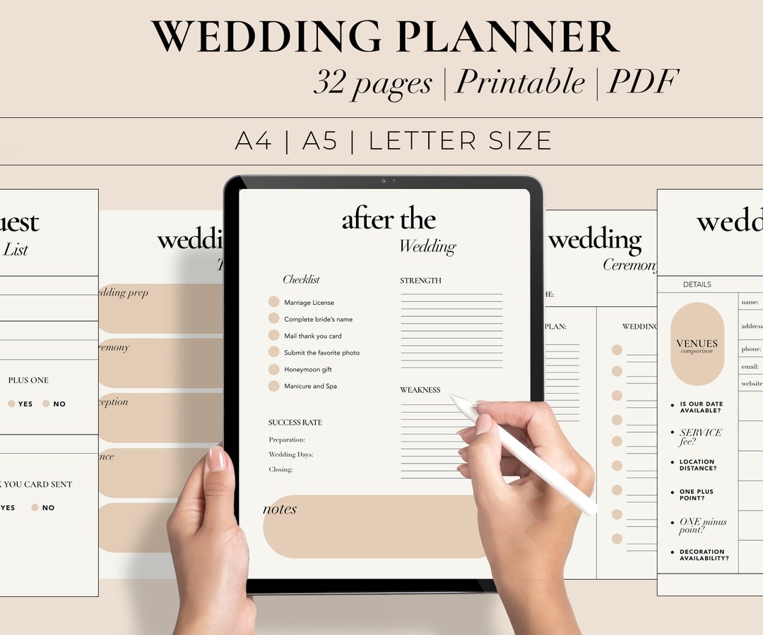 Wedding Planner Book Pdf Printable Digital Download for Boho ...