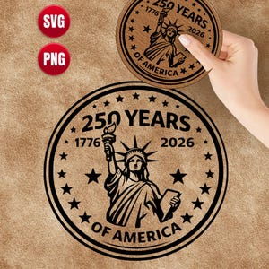 Patch de couro comemorativo do 250º aniversário - Download digital - Arquivo para gravação a laser