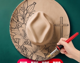 Christian Hat Burning Pyrography Design Digital Download - Hand Craft + Laser Machine Engraving Files | Commercial Use Too
