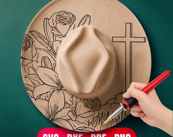 Christian Hat Burning Pyrography Design Digital Download - Hand Craft + Laser Machine Engraving Files | Commercial Use Too
