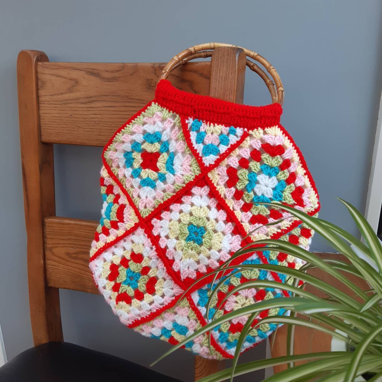 Crochet Granny Square Handmade Vintage Style Fully Lined Etsy Australia