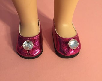 Hot Pink with Rhinestone Doll Shoe- 14.5" Doll Shoe- Wellie Wisher