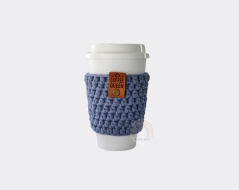 Reusable Coffee Cozy, Blue Coffee Cozy, Reusable Coffee Sleeve, Cup Sleeve, Teachers gift, Coffee lovers gift, Coffee Queen