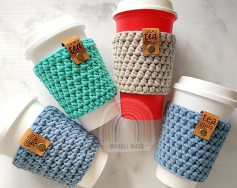 Reusable Tea Cozy, Eco friendly cup cozy, Reusable Tea Sleeve, Cup Sleeve, Teachers gift, Tea lovers gift