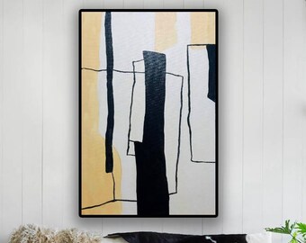 Large painting minimalist original abstract handpainted acrylic on canvas office home deco painting modern luxury look charm artwork colored
