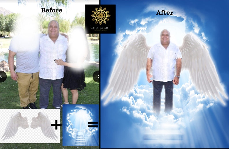 Angel Wings in Heaven PHOTO EDIT / Passed Away Photo Edit Etsy