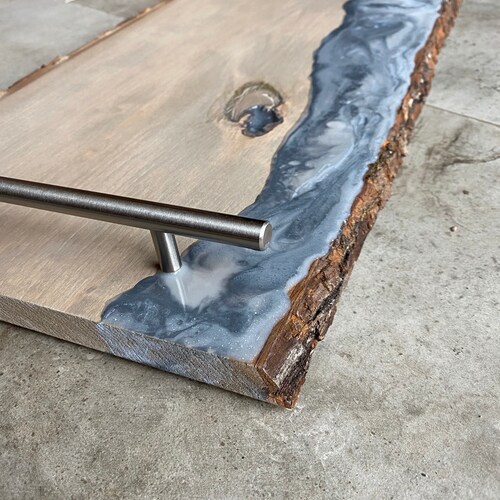 NEW Large Resin Cheese Board With Chrome Handles Etsy