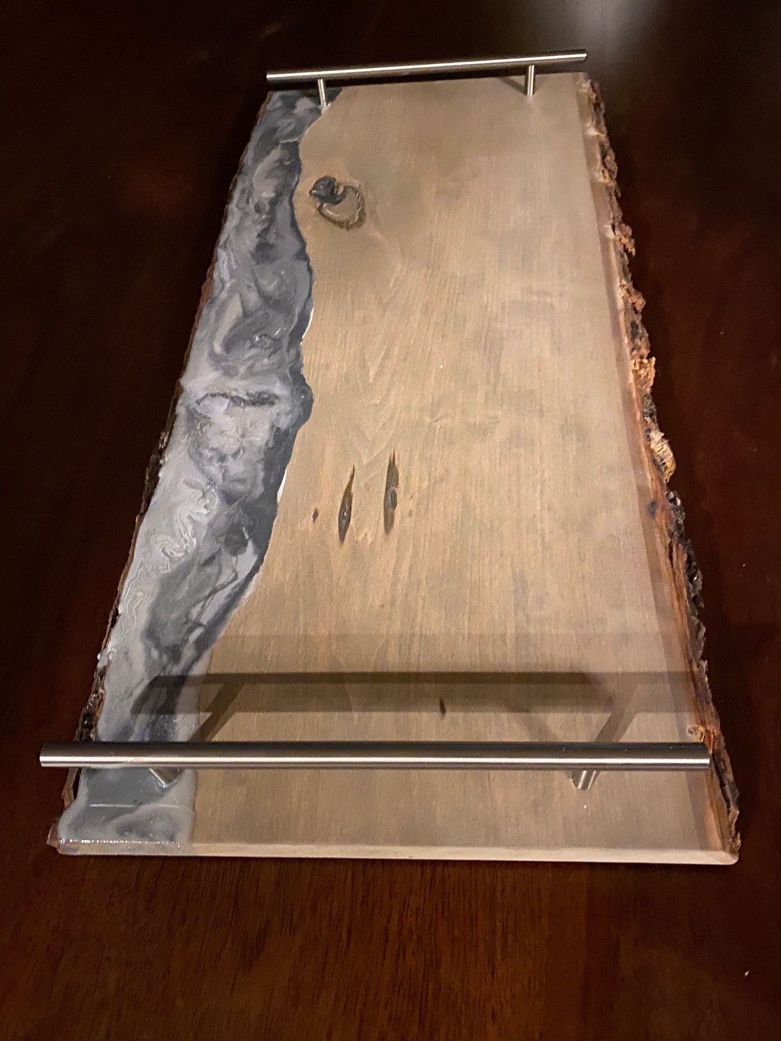 NEW Large Resin Cheese Board With Chrome Handles Etsy