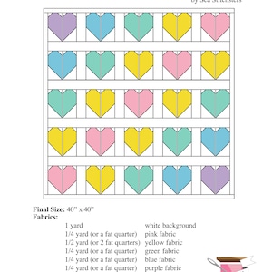 PDF Pattern - Rainbow Heart Baby Quilt