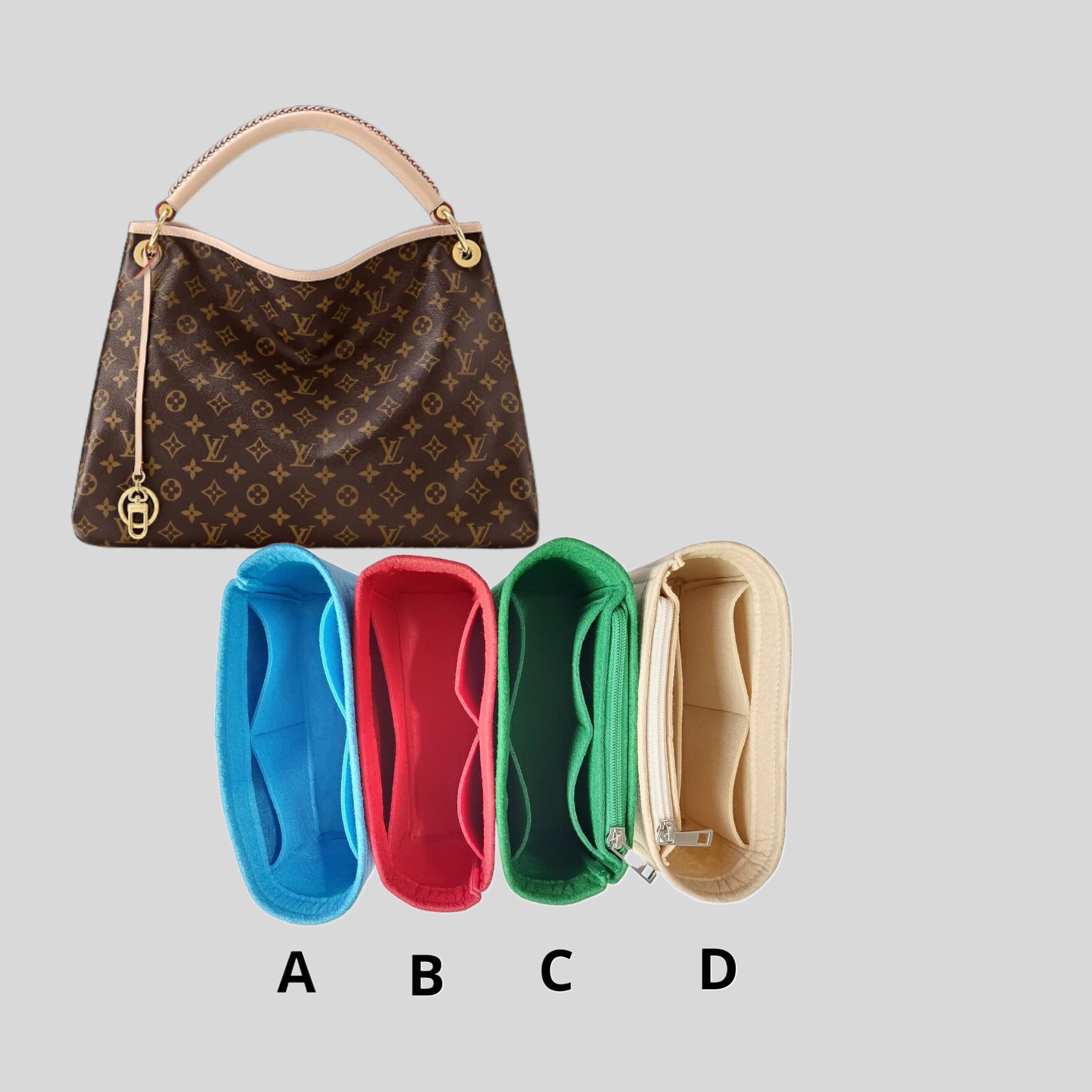 Bag and Purse Organizer with Singular Style for Louis Vuitton Artsy MM and  GM ( More colors available)