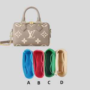 Authentic Louis Vuitton Speedy 25 Bandouliere Empreinte Marine Rouge