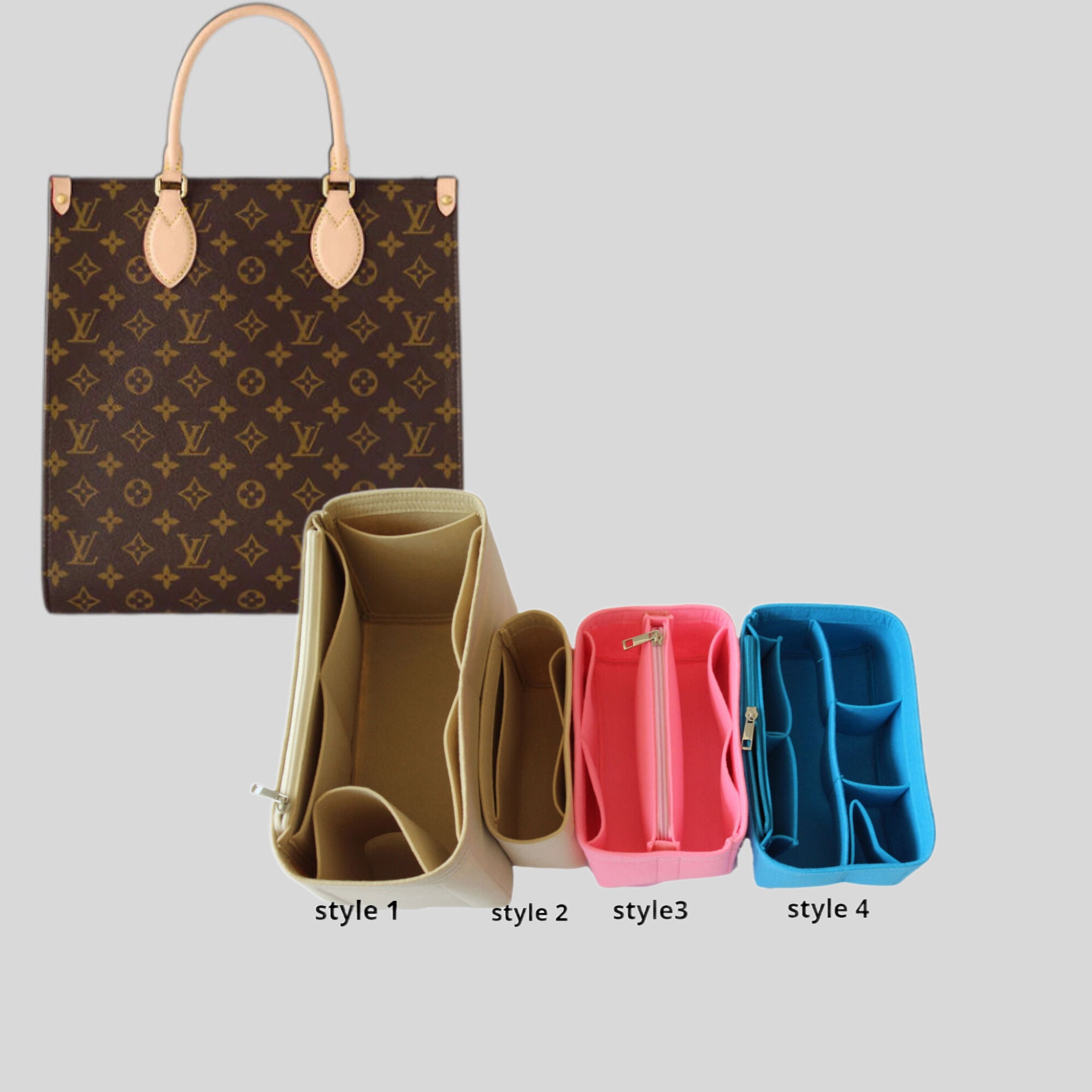 Louis Vuitton Sac Plat Handbag Organizer in 2 sizes. keeps the bag clean  with lining. – ByAsteria