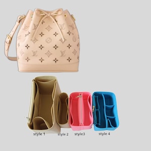 Lckaey Purse Organizer for LV NOE inner bag NOE BB bucket bag Petit NOE NM  storage bag small zipper insert3053coffee-M