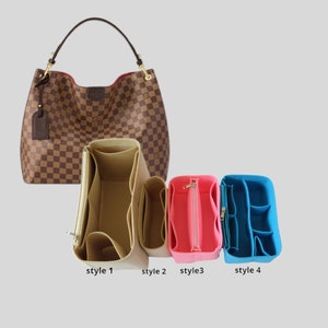 Suedette Singular Style Leather Handbag Organizer for Louis Vuitton Graceful  PM and Graceful MM in Fuchsia