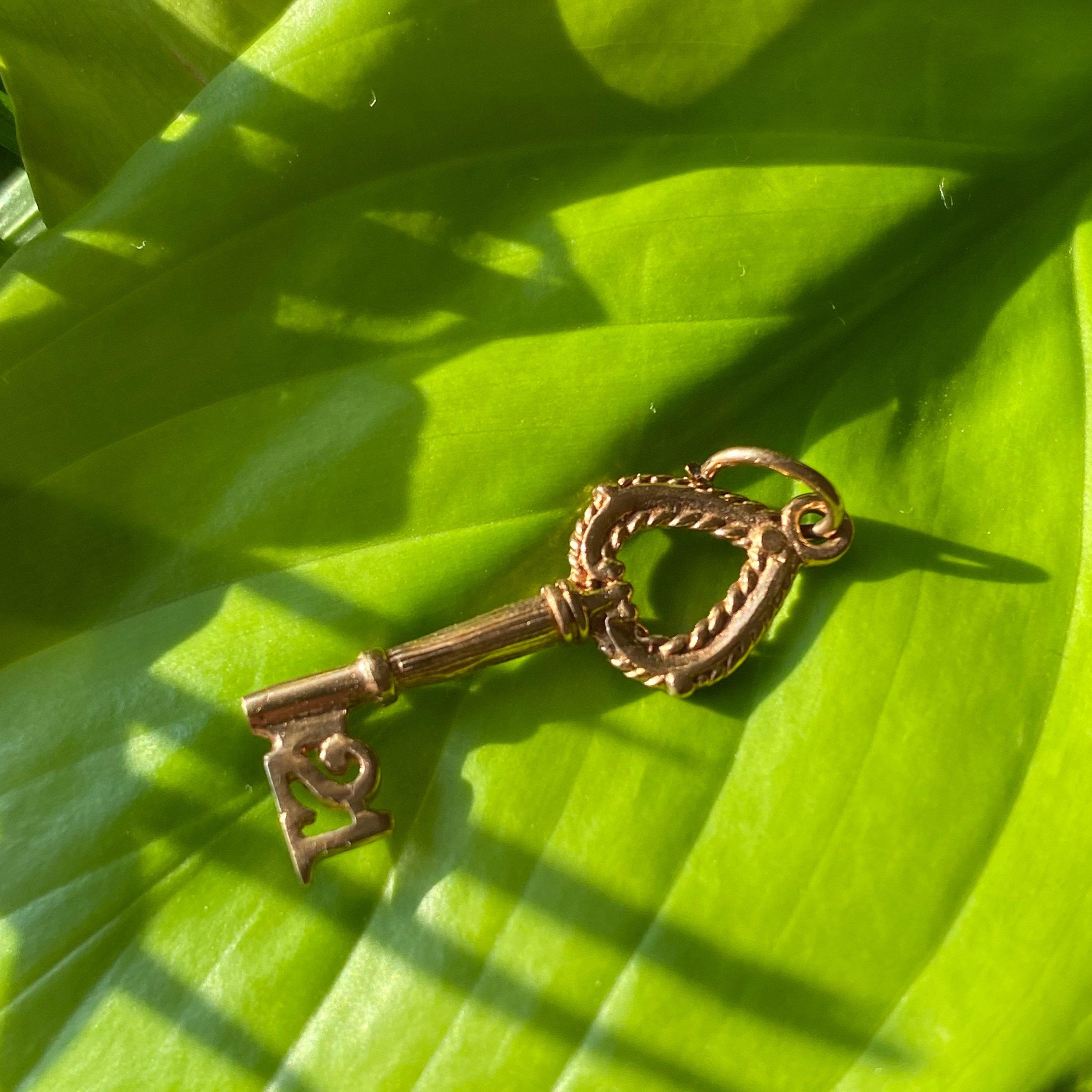 Vintage 21st Key Pendant Charm 9ct Gold Necklace Hallmarked Etsy UK