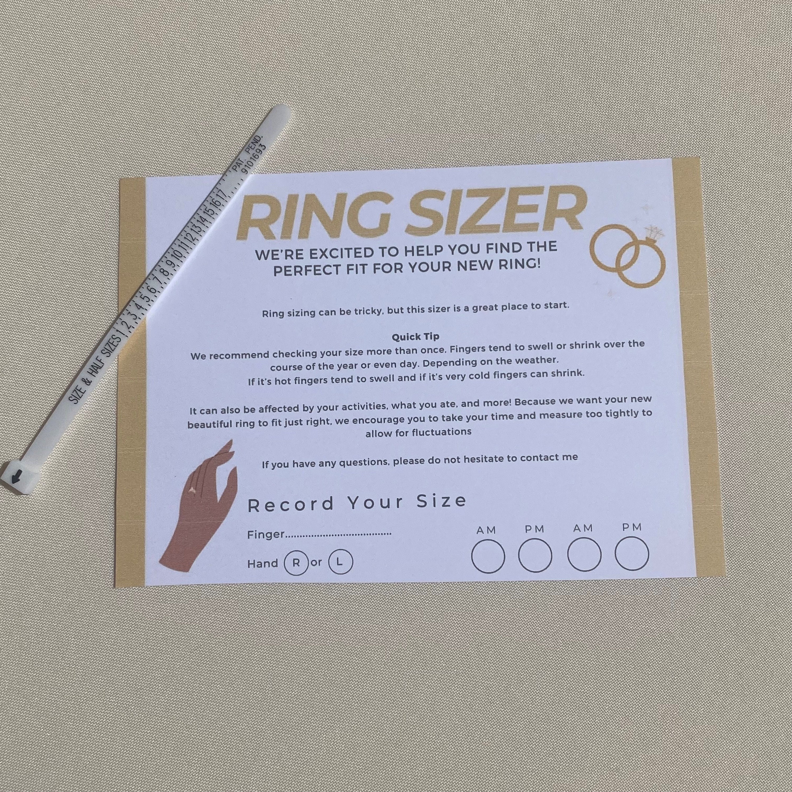 Ring Sizer, Whats My Ring Size, Measure Finger Size, Measure My Ring Size, Measure  Ring Size, Find My Ring Size, Finger Measure Kit US Size 