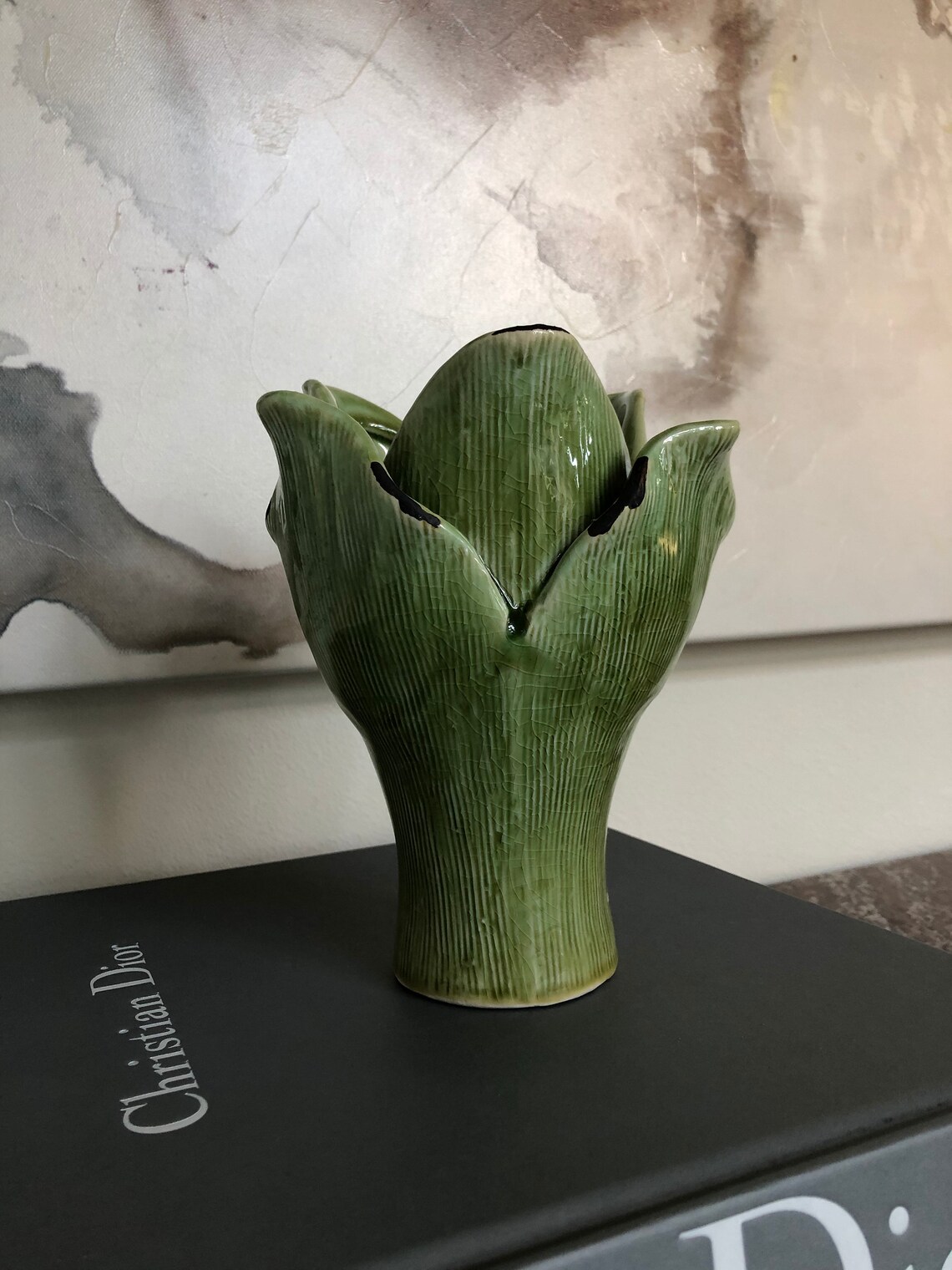 Green Leaves Vase Tulip Leaves Vase Etsy