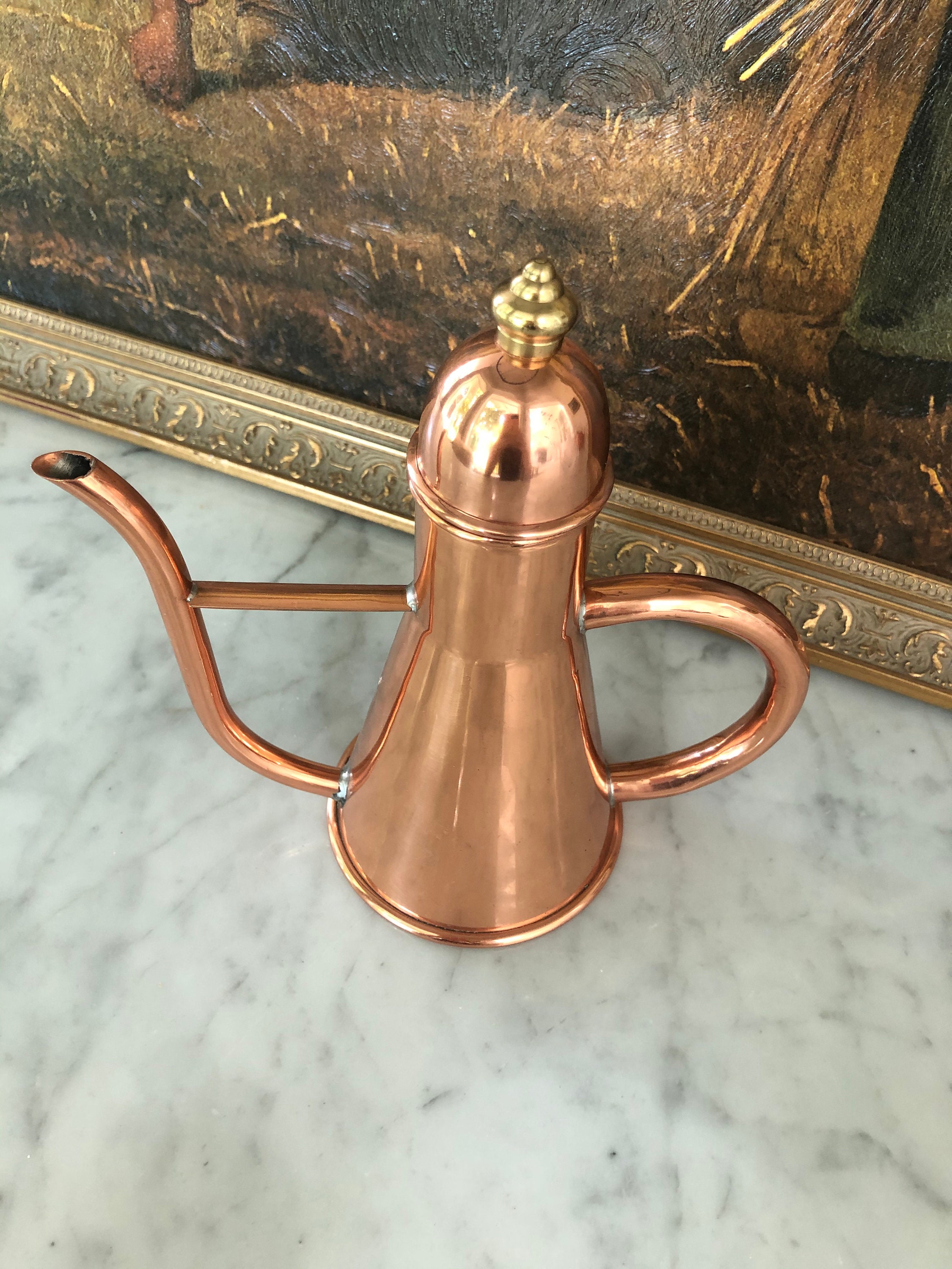 Vintage copper olive oil cruet Etsy