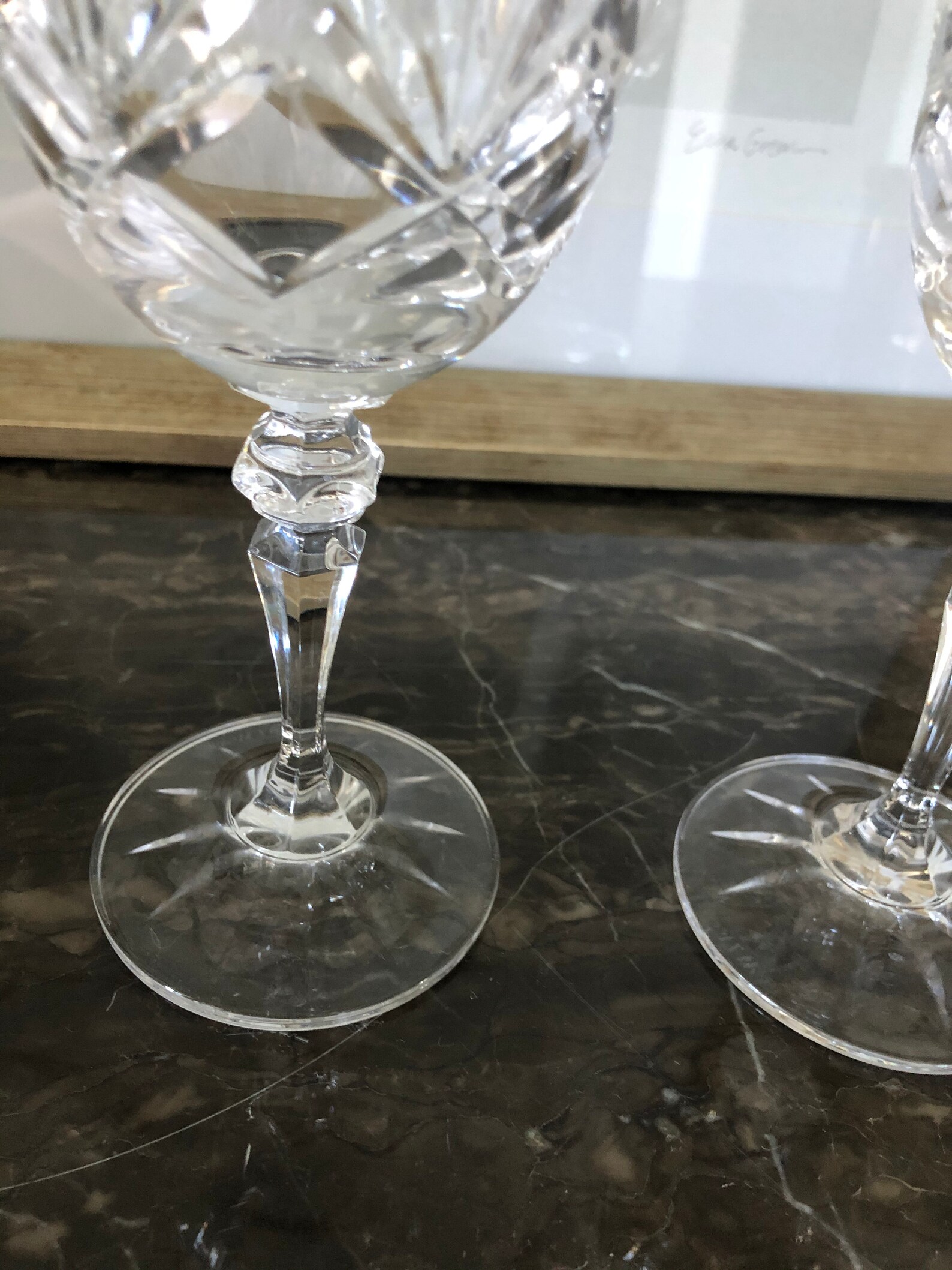 Set of 2 Galway Ireland Crystal Wine Glasses Oranmore Etsy