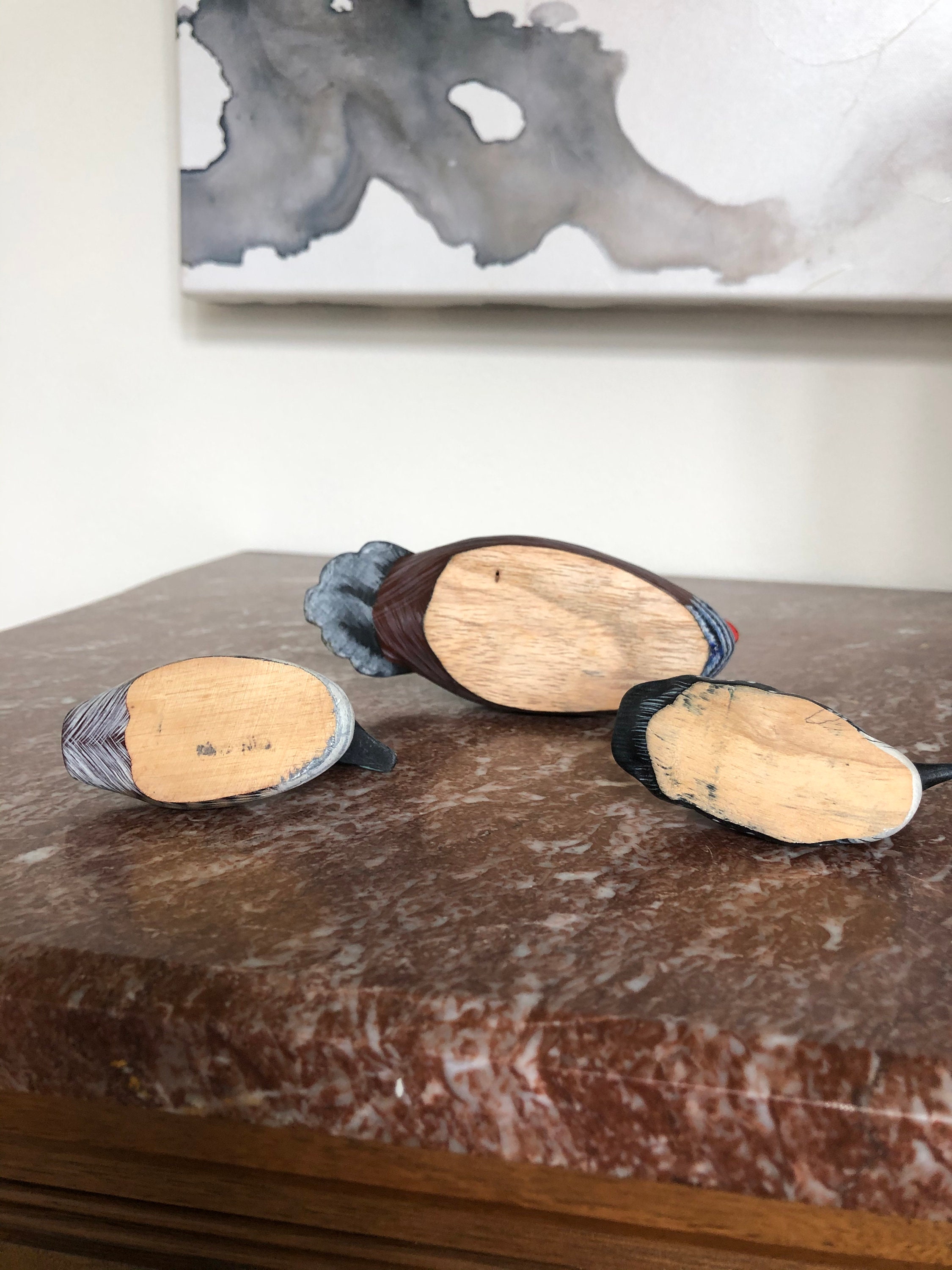 Set von 3 handbemalt handgeschnitzte Vintage Holzenten | Etsy