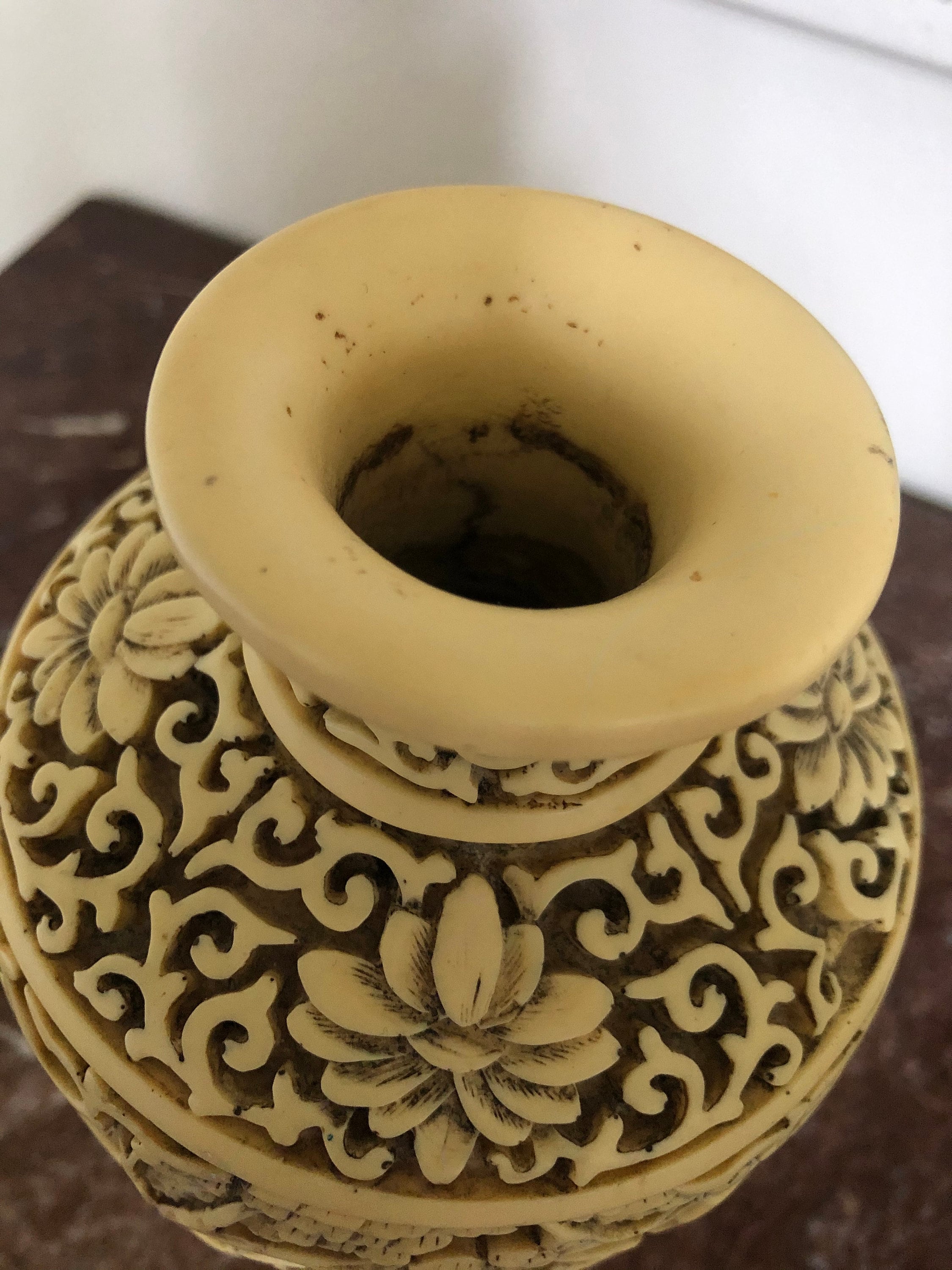 Vintage Chinese Carved Resin Vase Etsy Ireland