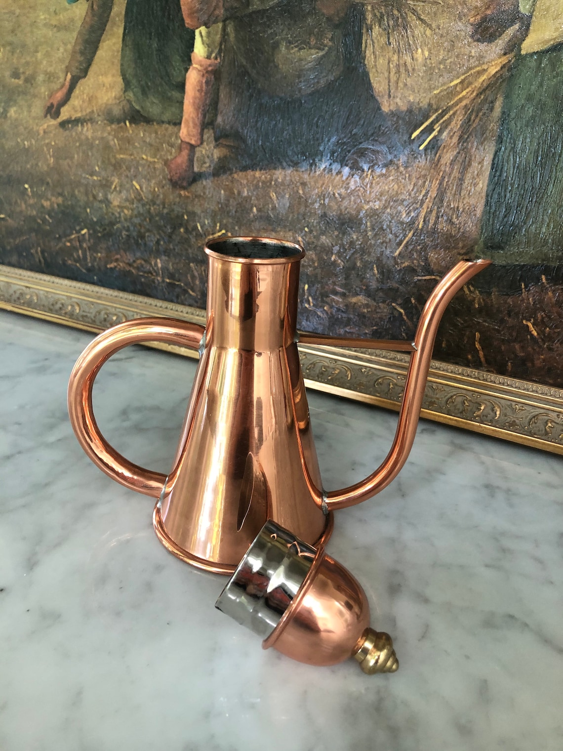 Vintage copper olive oil cruet Etsy