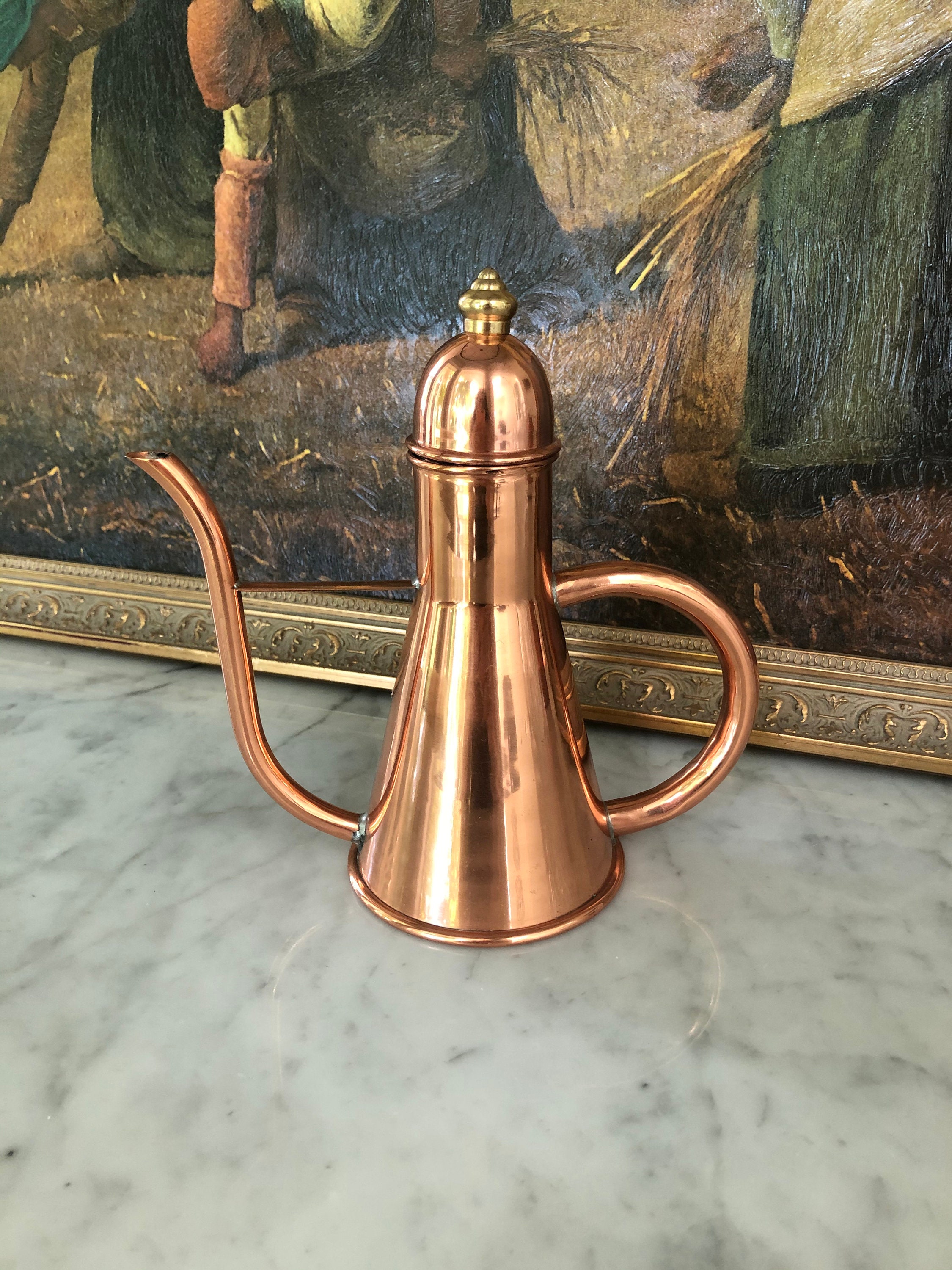Vintage copper olive oil cruet Etsy
