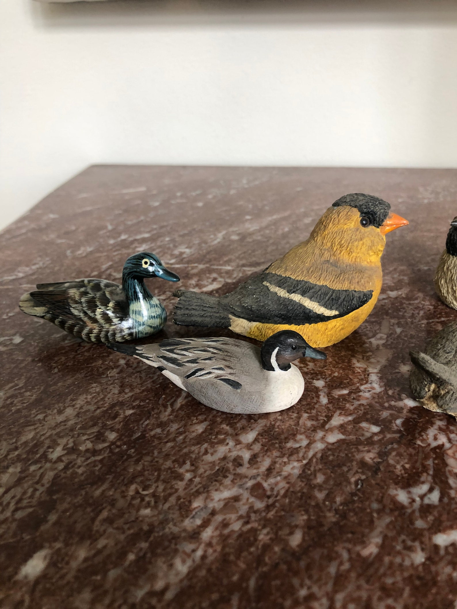 Lot of 7 Small Ceramic Collectible Bird Figurines, Backyard Birds