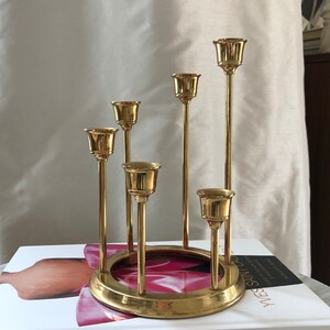Beautiful sold brass Thomas Blakemore made in England tree candle holder tassel design