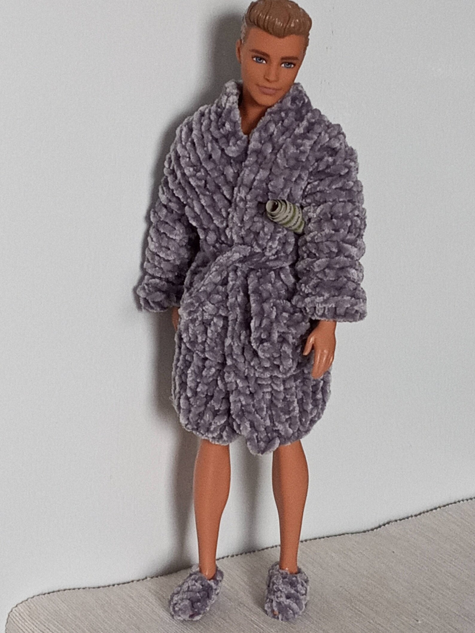 Ken doll clothes handmade/Ken doll knit clothes/Ken Bathrobe Etsy