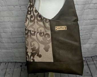 Handmade sophisticated and stylish large hobo inspired bag