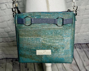 Handcrafted cork crossbody bag