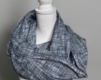 Flannel infinity scarf with hidden zipper pocket