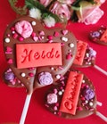 Personalised individual Milk Chocolate heart lolly