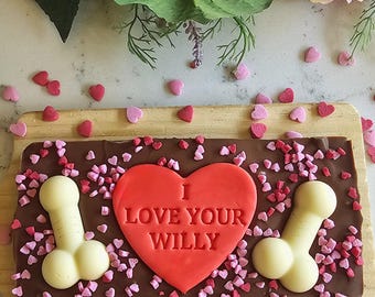 I Love Your Willy Milk Chocolate Bar – Funny Adult Gag Gift, Rude Chocolate, Valentine’s Day, Cheeky Edible Humor, Unique Boyfriend Gift