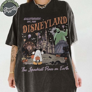 Chemise Halloween rétro Disneyland, t-shirt effrayant Mickey Ghost Pumpkin Oogie Boogie Bash, t-shirt fête d'Halloween Mickey pas si effrayant, famille Disney
