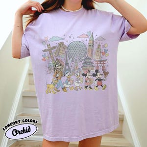 Vintage Mickey And Friends Disney World Snack Shirt, Drinking Around The World 2026 Shirt, EPCOT World Showcase Shirt,Magic Kingdom Trip Tee Orchid