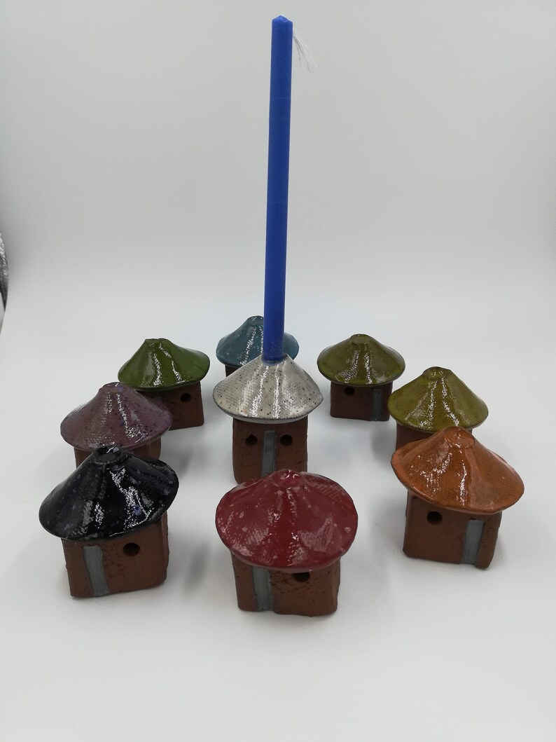 Rainbow hanukkah menorah