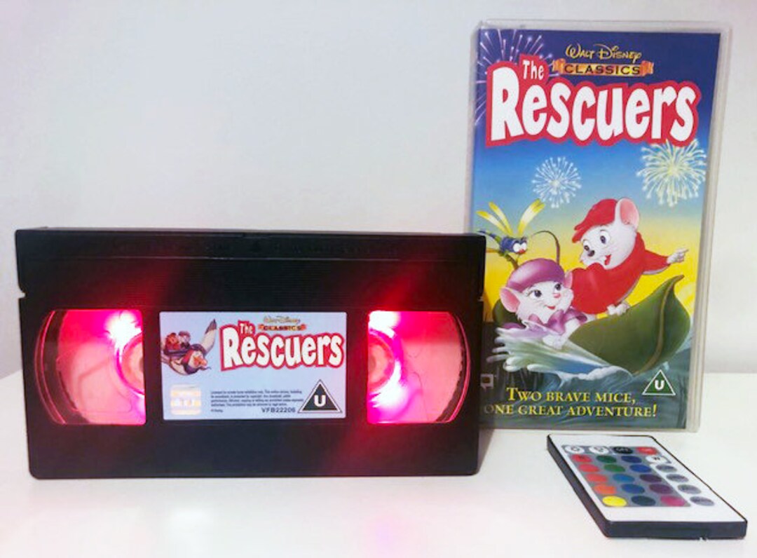 Buy Disney the Rescuers VHS Video Tape Colour Changing Retro Lamp ...