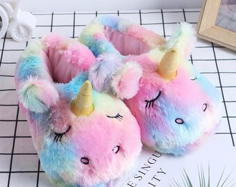 unicorn kid slippers